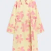 Gabardina midi en gabardina estampada repelente al agua, amarillo Gabardina midi en gabardina estampada repelente al agua, amarillo