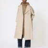 Gabardina oversize de sarga repelente al agua, color arena Gabardina oversize de sarga repelente al agua, color arena