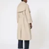 Gabardina oversize de sarga repelente al agua, color arena Gabardina oversize de sarga repelente al agua, color arena