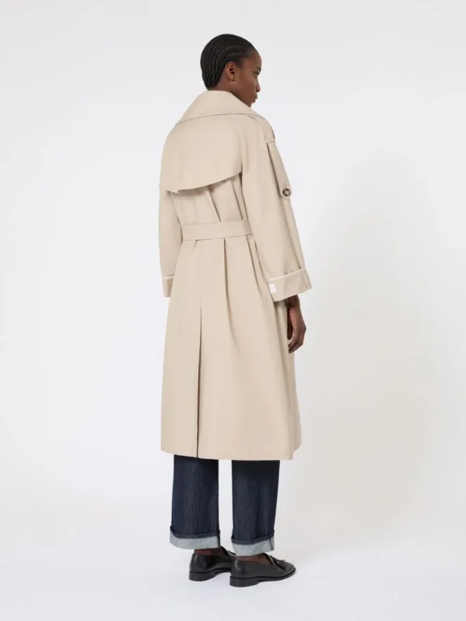 Gabardina oversize de sarga repelente al agua, color arena Gabardina oversize de sarga repelente al agua, color arena