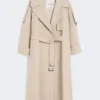 Gabardina oversize de sarga repelente al agua, color arena Gabardina oversize de sarga repelente al agua, color arena