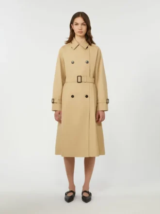 Gabardina reversible de gabardina repelente al agua, color beige