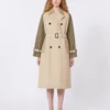 Gabardina reversible de gabardina repelente al agua, color beige Gabardina reversible de gabardina repelente al agua, color beige