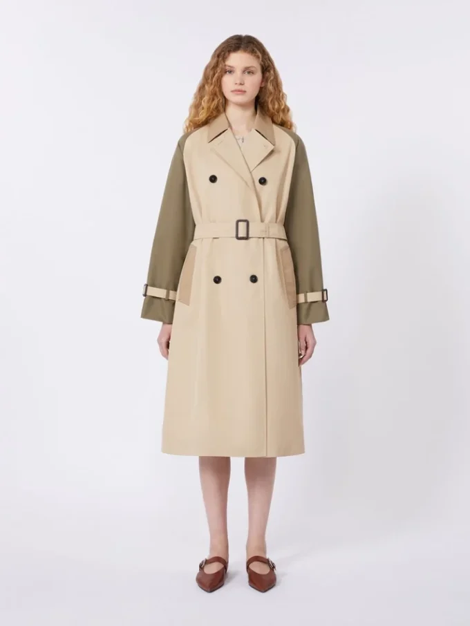 Gabardina reversible de gabardina repelente al agua, color beige Gabardina reversible de gabardina repelente al agua, color beige