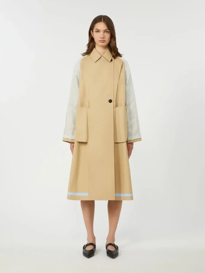 Gabardina reversible de gabardina repelente al agua, color beige Gabardina reversible de gabardina repelente al agua, color beige