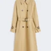 Gabardina reversible de gabardina repelente al agua, color beige Gabardina reversible de gabardina repelente al agua, color beige