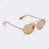 Gafas de sol cuadradas, color camel