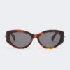 Gafas de sol ovaladas, color marrón bronce rojizo