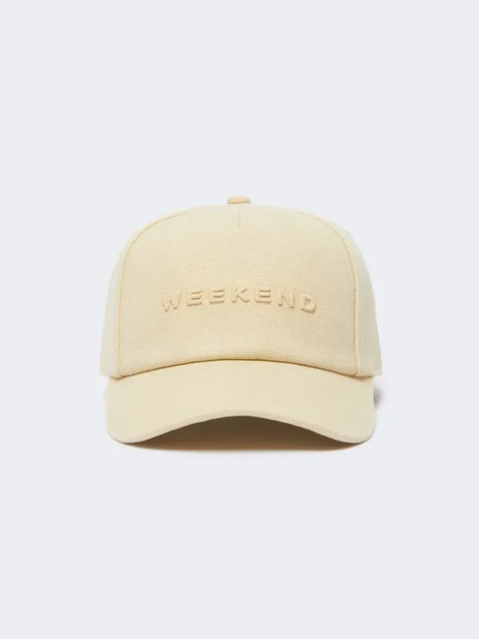 Gorra de béisbol de lona, beige