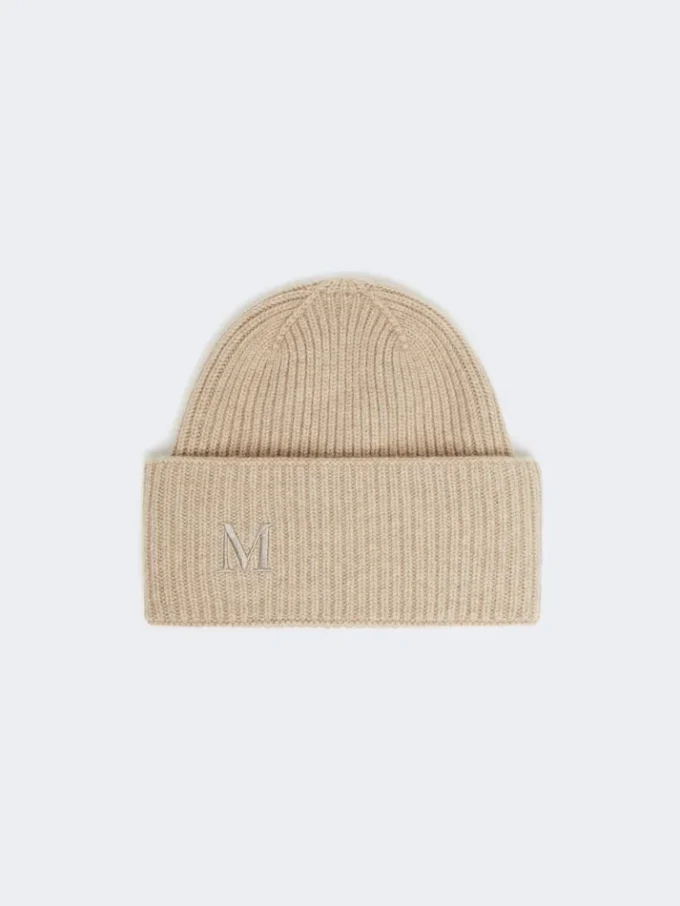 Gorro de cachemira de punto elástico, color beige Gorro de cachemira de punto elástico, color beige