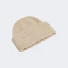 Gorro de cachemira de punto elástico, color beige Gorro de cachemira de punto elástico, color beige