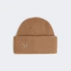 Gorro de cachemira de punto elástico, color camel Gorro de cachemira de punto elástico, color camel