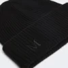 Gorro de cachemira de punto elástico, negro Gorro de cachemira de punto elástico, negro