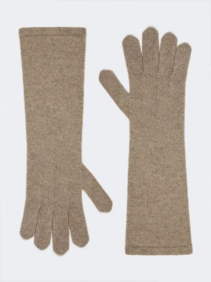 Guantes de cachemira, beige