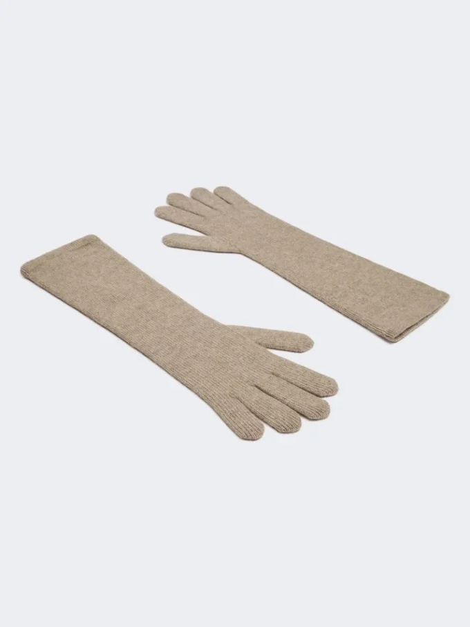 Guantes de cachemira, beige