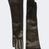 Guantes largos de piel napa, negros Guantes largos de piel napa, negros