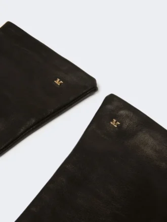 Guantes largos de piel napa, negros