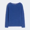 Jersey básico de hilo de lino, azul aciano
