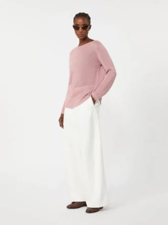Jersey básico de hilo de lino, rosa antiguo