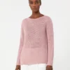 Jersey básico de hilo de lino, rosa antiguo