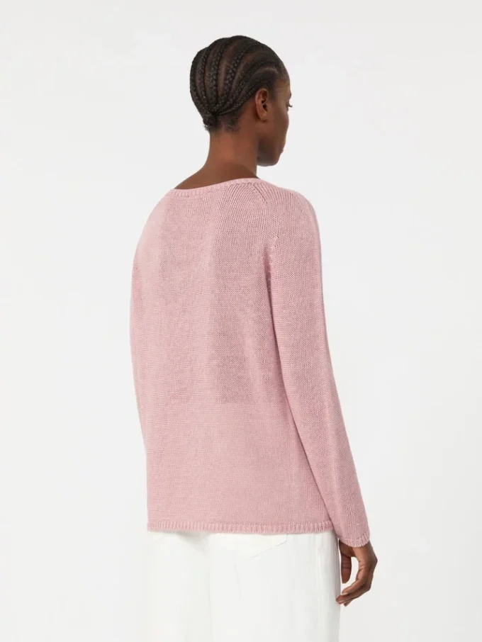Jersey básico de hilo de lino, rosa antiguo