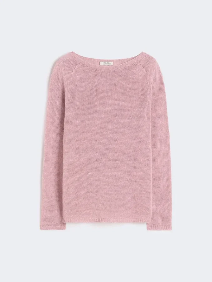 Jersey básico de hilo de lino, rosa antiguo