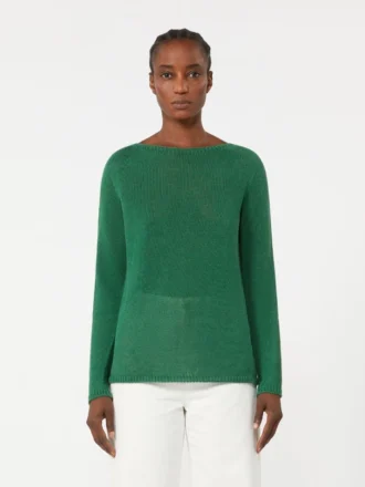Jersey básico de hilo de lino, verde