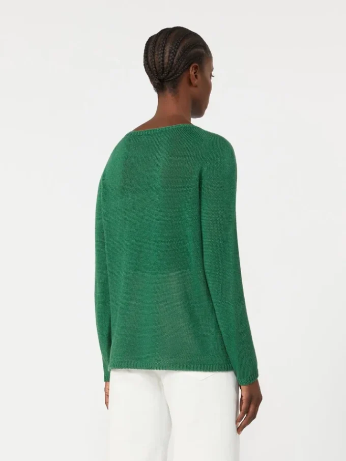 Jersey básico de hilo de lino, verde Jersey básico de hilo de lino, verde