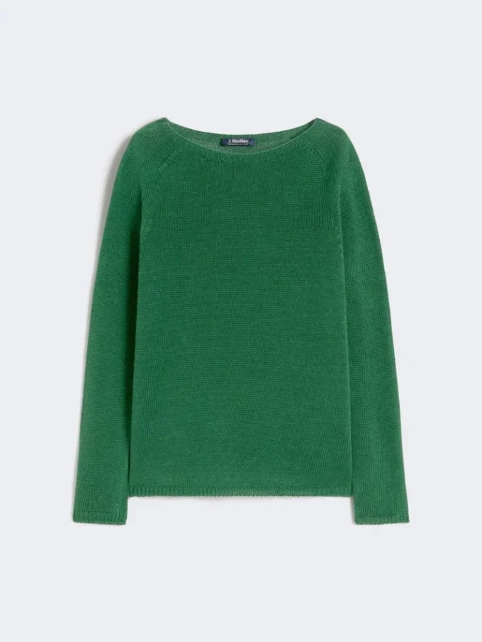 Jersey básico de hilo de lino, verde Jersey básico de hilo de lino, verde
