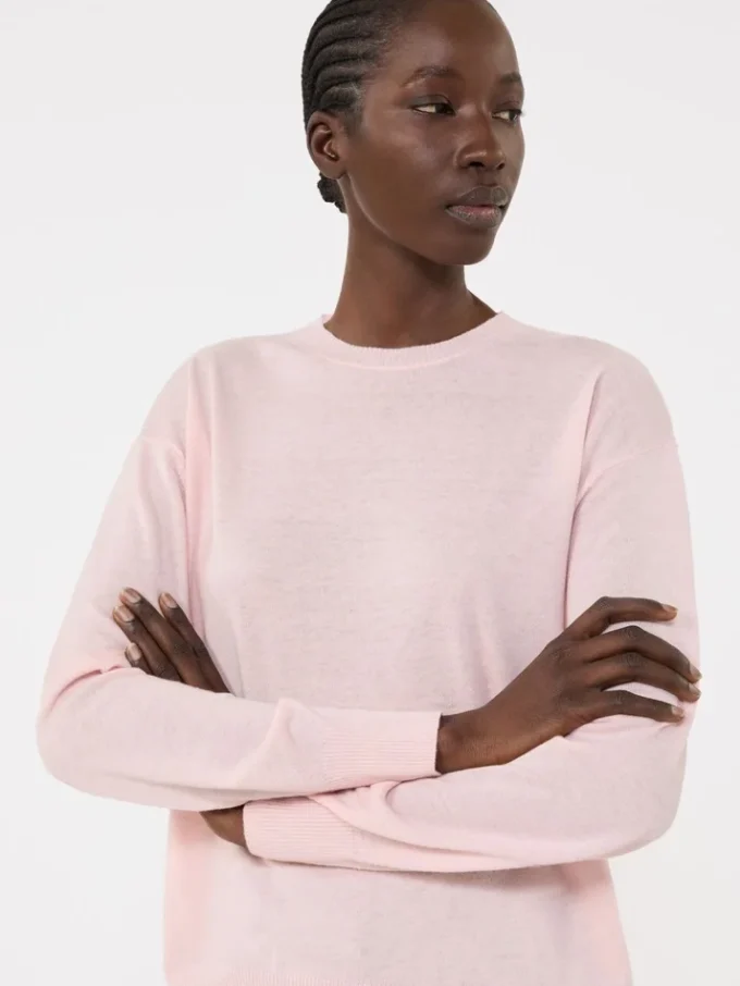 Jersey básico de lana y cachemira, rosa Jersey básico de lana y cachemira, rosa
