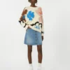 Jersey de algodón estampado con cuello redondo, multicolor Jersey de algodón estampado con cuello redondo, multicolor
