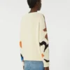 Jersey de algodón estampado con cuello redondo, multicolor Jersey de algodón estampado con cuello redondo, multicolor