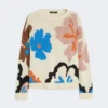 Jersey de algodón estampado con cuello redondo, multicolor Jersey de algodón estampado con cuello redondo, multicolor