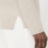 Jersey de cachemira acanalado, beige Jersey de cachemira acanalado, beige