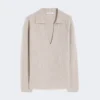 Jersey de cachemira acanalado, beige Jersey de cachemira acanalado, beige