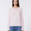 Jersey de cachemira con cuello redondo, rosa