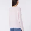 Jersey de cachemira con cuello redondo, rosa