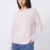 Jersey de cachemira con cuello redondo, rosa
