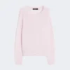 Jersey de cachemira con cuello redondo, rosa