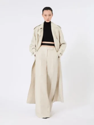 Jersey de cuello alto corto de viscosa elástica, negro