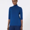 Jersey de cuello alto de lana de punto jersey, azul china Jersey de cuello alto de lana de punto jersey, azul china