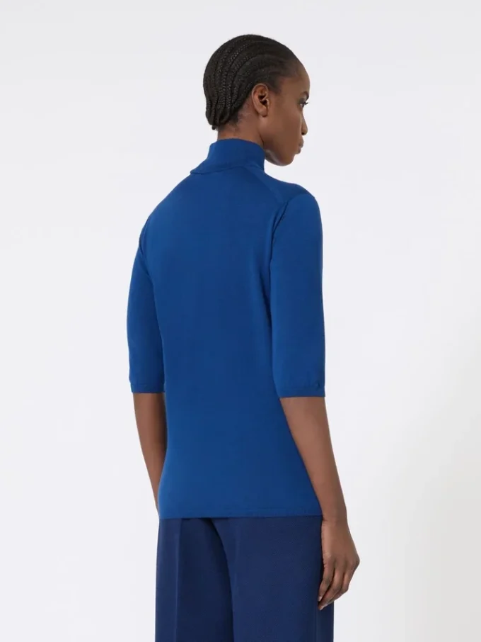 Jersey de cuello alto de lana de punto jersey, azul china Jersey de cuello alto de lana de punto jersey, azul china
