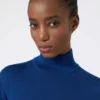 Jersey de cuello alto de lana de punto jersey, azul china Jersey de cuello alto de lana de punto jersey, azul china