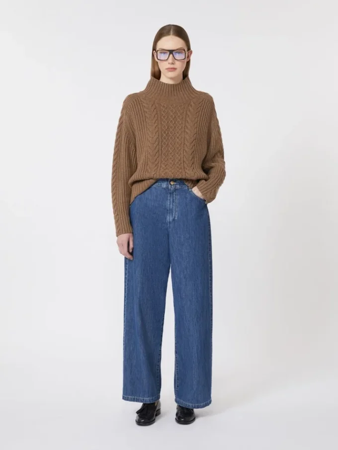 Vaqueros de denim de pierna ancha, azul medianoche Vaqueros de denim de pierna ancha, azul medianoche