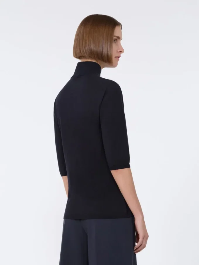 Jersey de cuello alto de punto jersey de lana, azul ultramar Jersey de cuello alto de punto jersey de lana, azul ultramar