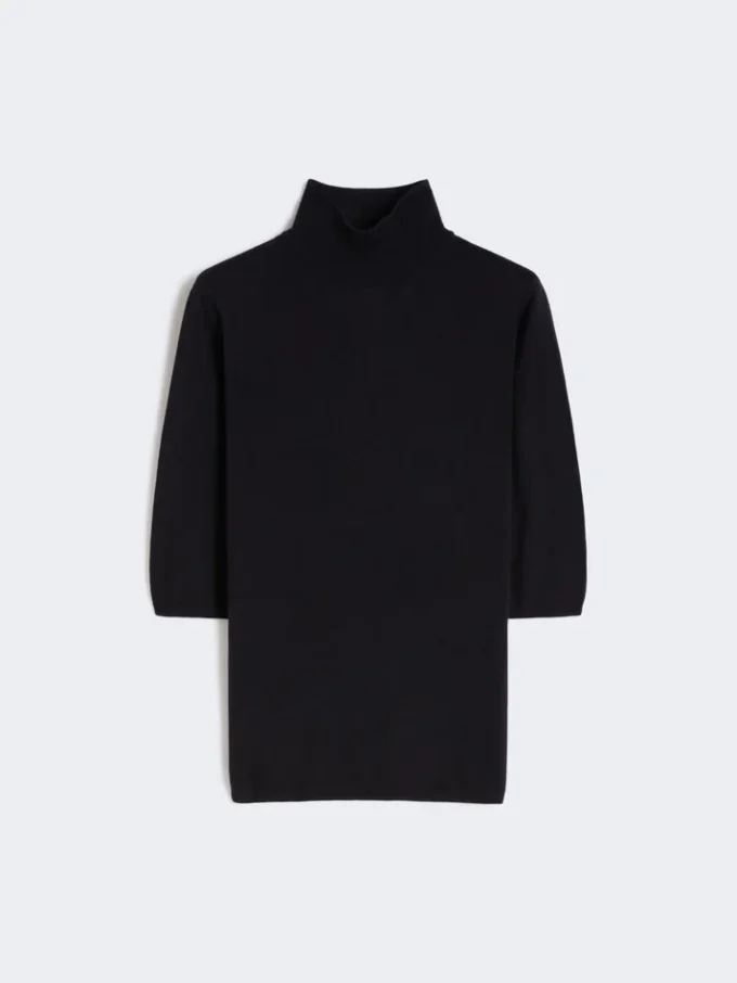 Jersey de cuello alto de punto jersey de lana, azul ultramar Jersey de cuello alto de punto jersey de lana, azul ultramar