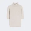 Jersey de cuello alto de punto jersey de lana, color polvo Jersey de cuello alto de punto jersey de lana, color polvo