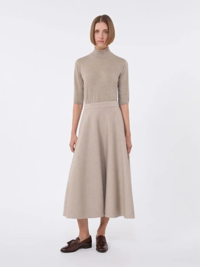 Jersey de cuello alto de punto jersey de lana, marrón Jersey de cuello alto de punto jersey de lana, marrón