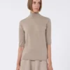 Jersey de cuello alto de punto jersey de lana, marrón Jersey de cuello alto de punto jersey de lana, marrón