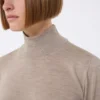 Jersey de cuello alto de punto jersey de lana, marrón Jersey de cuello alto de punto jersey de lana, marrón